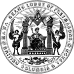 a graphic of the grand lodge of bc & y seal.